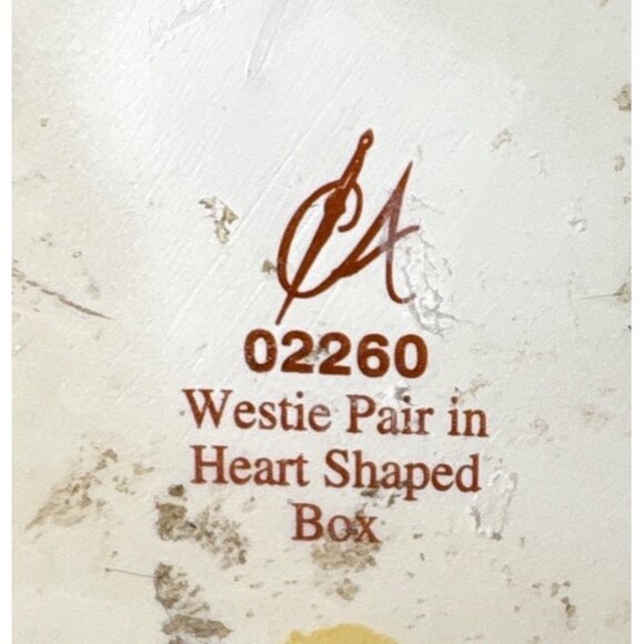 Westie Pair in Heart Shaped Box Country Artist West Highland Terrier Puppies 4x4 - Picture 8 of 9